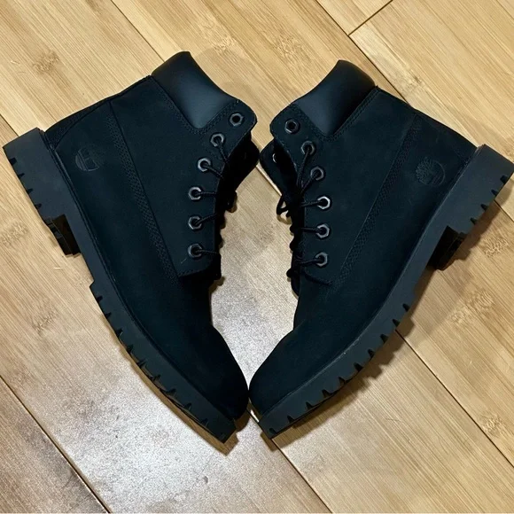 Timberland Big Kids Black Combat Boots - Picture 1 of 6